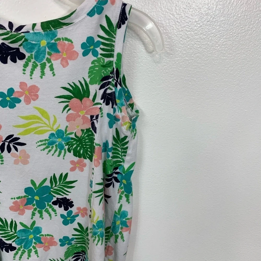 Girls Gymboree Green Floral Print Swing Top